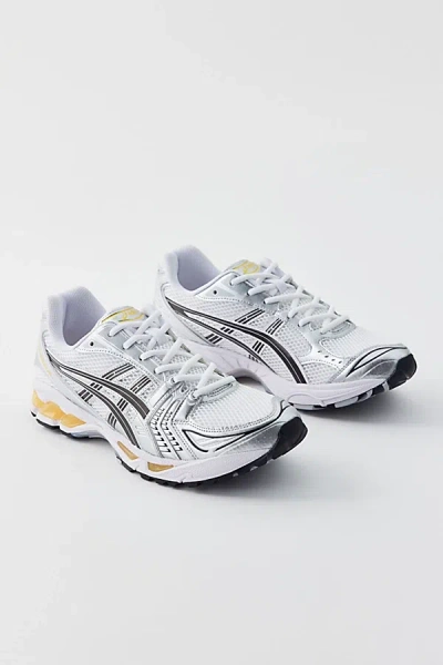 Asics Gel-kayano 14 Sneaker In White/yellow, Women's At Urban Outfitters In White/yellow