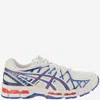 Asics Round Toe Low-top Sneakers In Cream/deep Marine