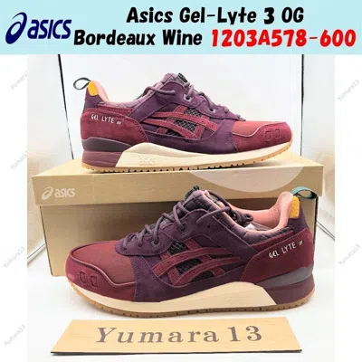Pre-owned Asics Gel-lyte 3 Og Bordeaux Wine 1203a578-600 Men's Size In Red