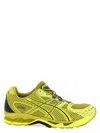Asics Mesh Rubber Sole Sneakers With Branded Heel In Yellow