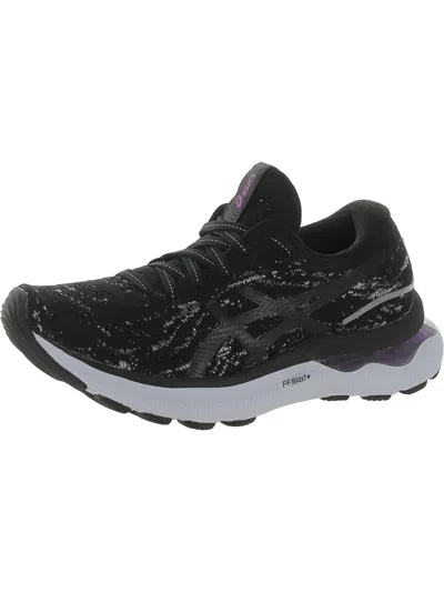 Asics Gel-nimbus 24 Mk Womens Cushioned Footbed Nylon Running & Training Shoes In Black