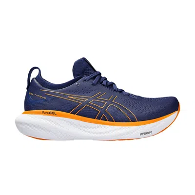 Pre-owned Asics Gel Nimbus 25 Wide 'deep Ocean Bright Orange' In Blue