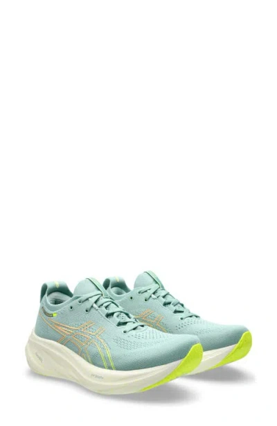 Asics ® Gel-nimbus® 26 Running Shoe In Light Celadon/safety Yellow