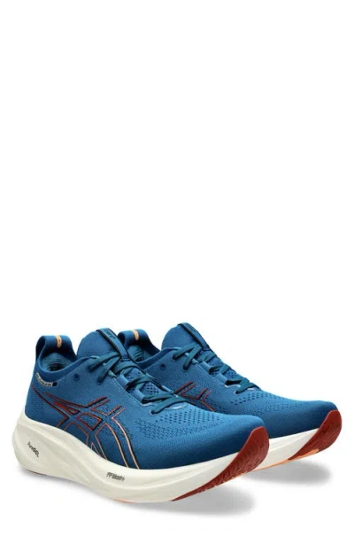 Asics ® Gel-nimbus® 26 Running Shoe In Rich Navy/faded Orange