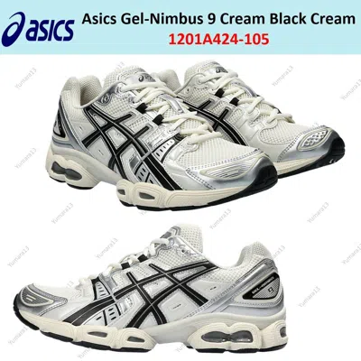Pre-owned Asics Gel-nimbus 9 Cream Black Cream 1201a424-105 Men's Size In White
