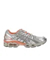 Asics Gel-nimbus 9 Low-top Mesh And Leather Sneakers In Silver