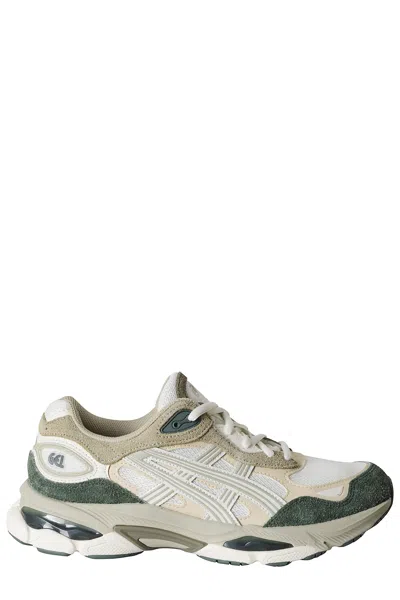 Asics Gel Nyc 2.0 Cream Green Mesh Suede Sneakers In Neutral