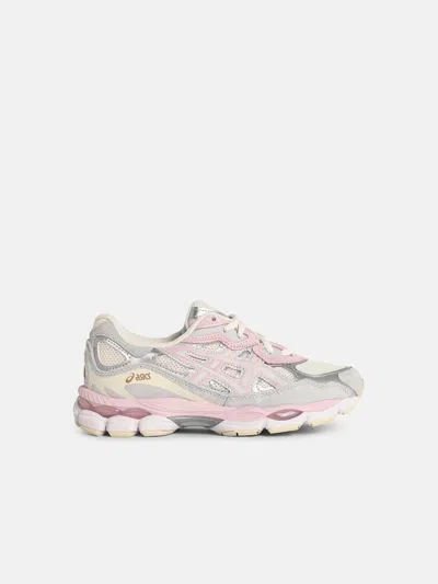 Asics 'gel-nyc' Cement And Pink Leather Blend Sneakers In Multi