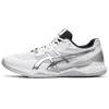 Asics Gel-tactic 1071a065.100 Sneaker Mens White Silver Volleyball Shoes Eee4063 In Gray