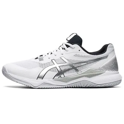 Asics Gel-tactic 1071a065.100 Sneaker Mens White Silver Volleyball Shoes Eee4063 In Gray