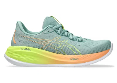 Pre-owned Asics Gelcumulus 26 Paris (women's) Sneakers In Light Celadon/safety Yellow In Multi
