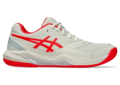 Pre-owned Asics Geldedicate 8 Pickleball (women's) Sneakers In Cream/flash Red In Multi