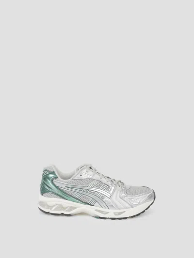 Asics Grey Synthetic Leather Sneakers In Silver