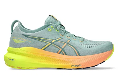 Pre-owned Asics Gelkayano 31 Paris (women's) Sneakers In Light Celadon/safety Yellow