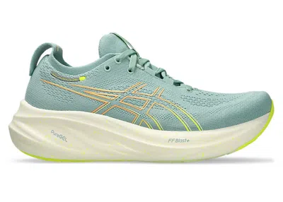 Pre-owned Asics Gelnimbus 26 (women's) Sneakers In Light Celadon/safety Yellow