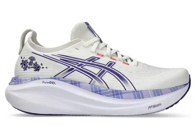 Pre-owned Asics Gelnimbus 27 (women's) Sneakers In Cream/gentry Purple