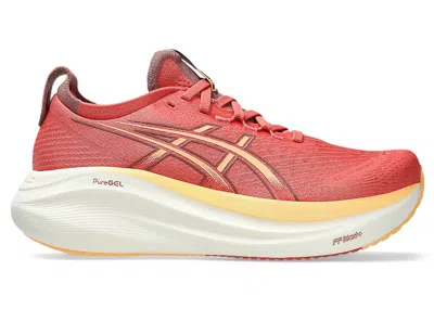 Pre-owned Asics Gelnimbus 27 (women's) Sneakers In Dark Pink Clay/orange Glow