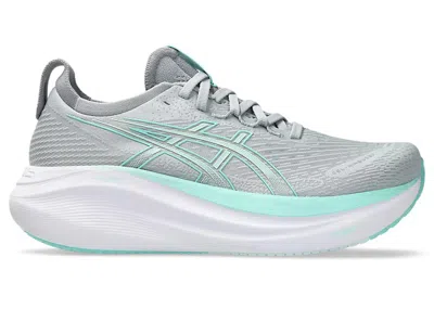 Pre-owned Asics Gelnimbus 27 (women's) Sneakers In Piedmont Grey/illuminate Mint