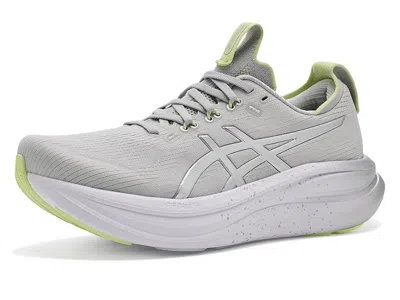 Asics Gel-nimbus(r) 28 Platinum Women's Shoes Platinum/glow Green: 6 B - Medium In Gray