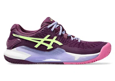 Pre-owned Asics Gelresolution 9 Padel (women's) Sneakers In Deep Mauve/lime Green