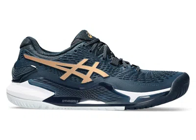 Pre-owned Asics Gelresolution 9 (women's) Sneakers In French Blue/pure Gold In Multi