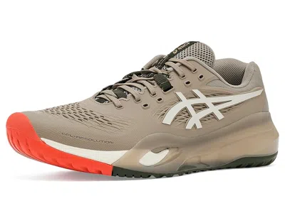 Asics Gel-resolution X Men's Tennis Shoes Greige/soft Oat: 8.5 Ee - Wide In Red