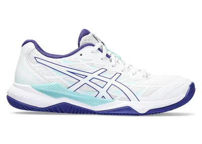 Pre-owned Asics Geltactic 12 (women's) Sneakers In White/eggplant