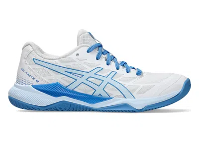 Pre-owned Asics Geltactic 12 (women's) Sneakers In White/light Blue