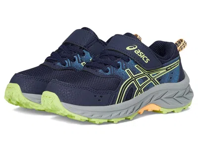 Asics Gel-venture 9 Pre-school (toddler/little Kid) Kids Shoes Midnight/lime Green : 13 Little Kid M, Text