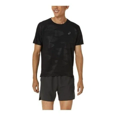 Asics Graphic Emboss Short Sleeve Top Asia Sizing 'performance Black'