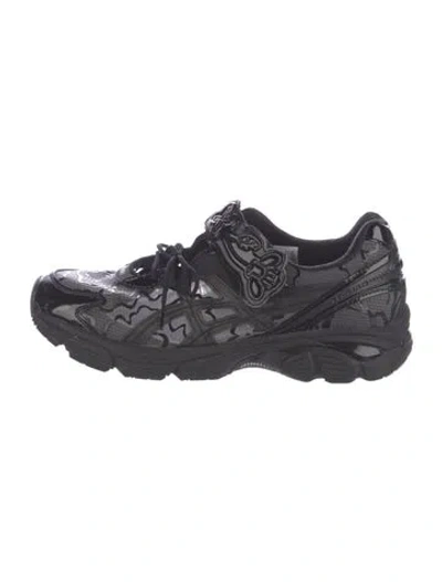 Pre-owned Asics Graphic Print Athletic Sneakers In Black