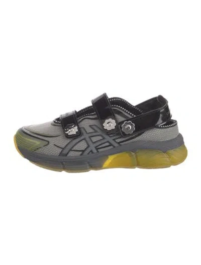 Pre-owned Asics Graphic Print Chunky Sneakers In Grey