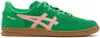 Asics Skyhand Og Leather-trimmed Suede Sneakers In 300 Cilantro/grapefr