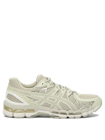 Asics Green Synthetic Sneakers In White