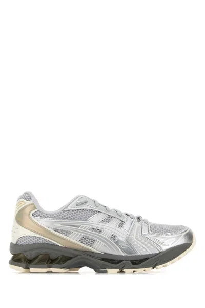 Asics Grey Mesh And Rubber Gel Kayano 14 Sneakers In White