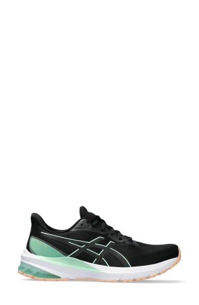 Asics Gt-1000 12 Athletic Sneaker In Black/ Mint Tint