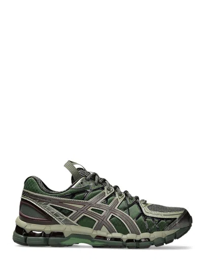 Asics Rubber Sole Mesh Panels Sneakers Slip-on In Green