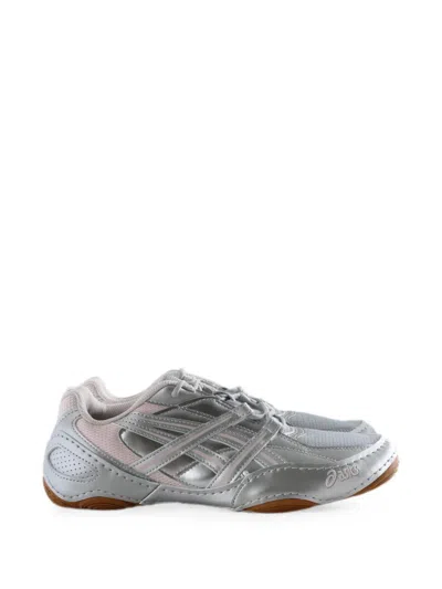 Asics Mesh And Leather Hypersync Sneakers With Embroidered Logo In Grey
