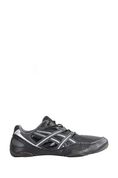 Asics Hypersync Mesh And Leather Sneakers With Embroidered Logo In Black