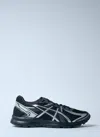 Asics Mens Black Pure Silver Jog 100s Metallic-trim Mixed-material Trainers In Black