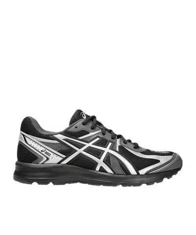 Asics Mens Black Pure Silver Jog 100s Metallic-trim Mixed-material Trainers