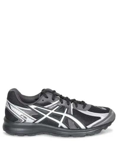 Asics Mens Black Pure Silver Jog 100s Metallic-trim Mixed-material Trainers