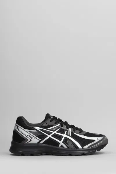Asics Mens Black Pure Silver Jog 100s Metallic-trim Mixed-material Trainers
