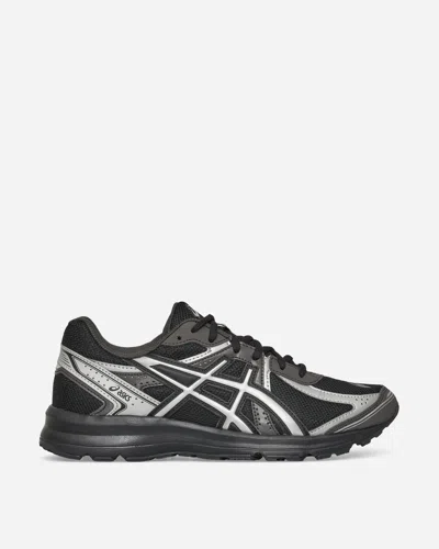 Asics Mens Black Pure Silver Jog 100s Metallic-trim Mixed-material Trainers