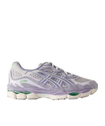 Asics Leather And Suede-trimmed Mesh Sneakers In Purple