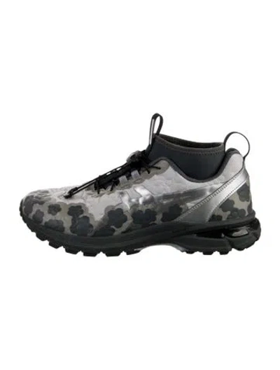 Pre-owned Asics Leather Animal Print Sneakers In Silver