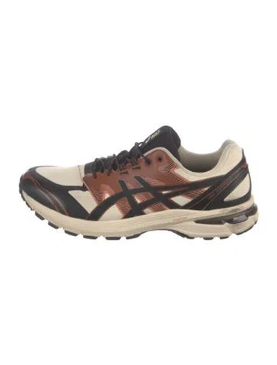 Pre-owned Asics Leather Colorblock Pattern Athletic Sneakers In Neutrals
