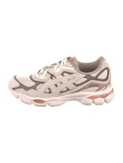 Pre-owned Asics Leather Colorblock Pattern Sneakers In Neutral