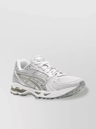 Asics Leather Sneakers Mesh Panels In Grey