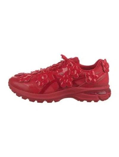 Pre-owned Asics Leather Sneakers In Red